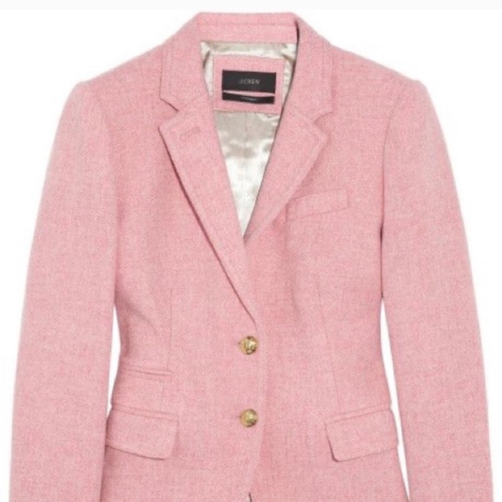 J Crew schoolboy pink wool blazer